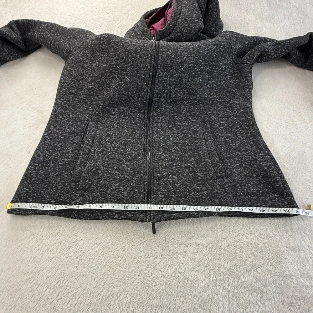 Xersion Full‎ Zip Fleece Hoodie Jacket Womens XL Gray Quilted Lined Gorpcore XL